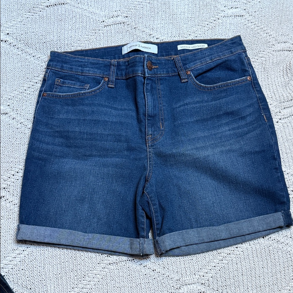 Vintage America Dark Blue Jean Shorts